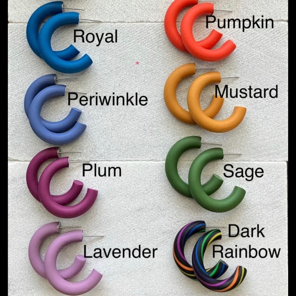 Polymer Clay Hoops - Set #5 - Picture 4 of 6